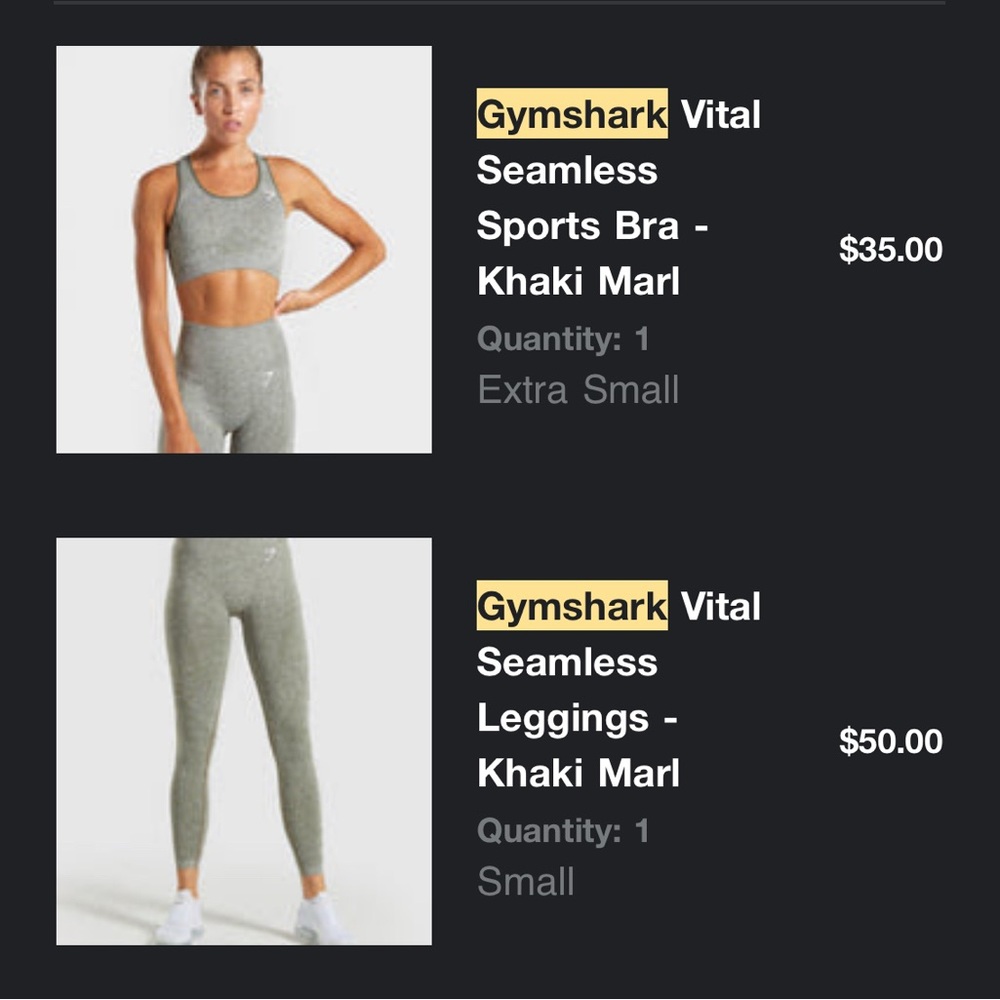 Gymshark Vital Seamless Set - Green Marl